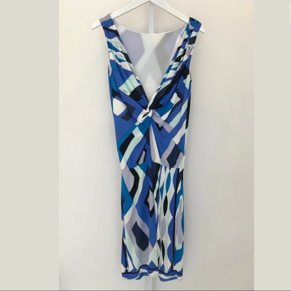 EMILIO PUCCI BLUE MULTI VISCOSE DRESS MODEL 12RL90 SIZE IT 42 / US 8 - Picture 4 of 16